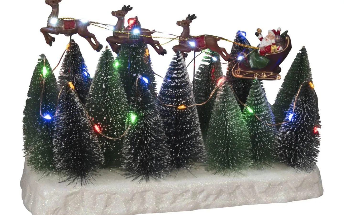 Konstsmide Batteridriven Inomhusdekoration Granskog med Tomte & Släde* Batteri Julpynt Inomhus