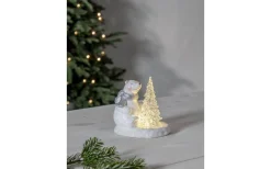 Batteridriven Juldekoration Sittandes Isbjörn med Gran Vit