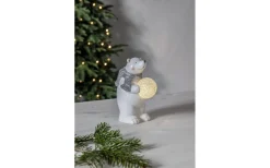 Batteri Julpynt Inomhus<Star Trading Batteridriven Juldekoration Stående Isbjörn med Snöboll Vit