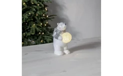 Batteri Julpynt Inomhus<Star Trading Batteridriven Juldekoration Stående Isbjörn med Snöboll Vit