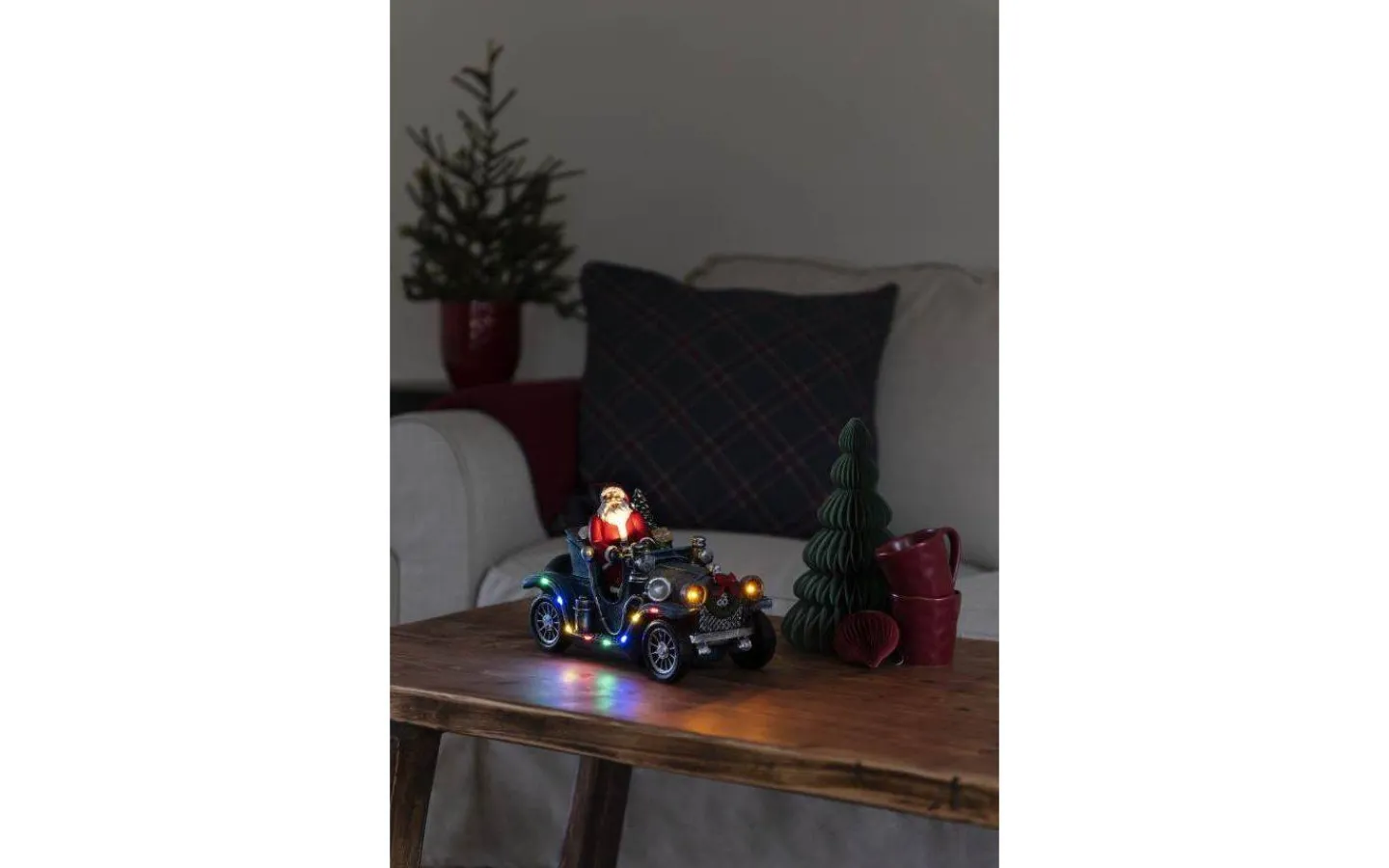 Konstsmide Batteridriven Juldekoration Tomte i Bil Multi* Julbyar Och Figurer|Batteri Julpynt Inomhus