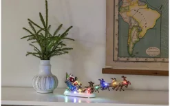 Konstsmide Batteridriven Juldekoration Tomte i Släde Multi* Julbyar Och Figurer|Batteri Julpynt Inomhus