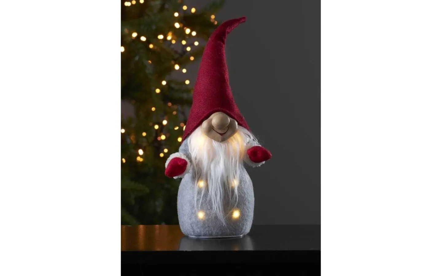 Star Trading Batteridriven Jultomte Röd Joylight* Batteri Julpynt Inomhus