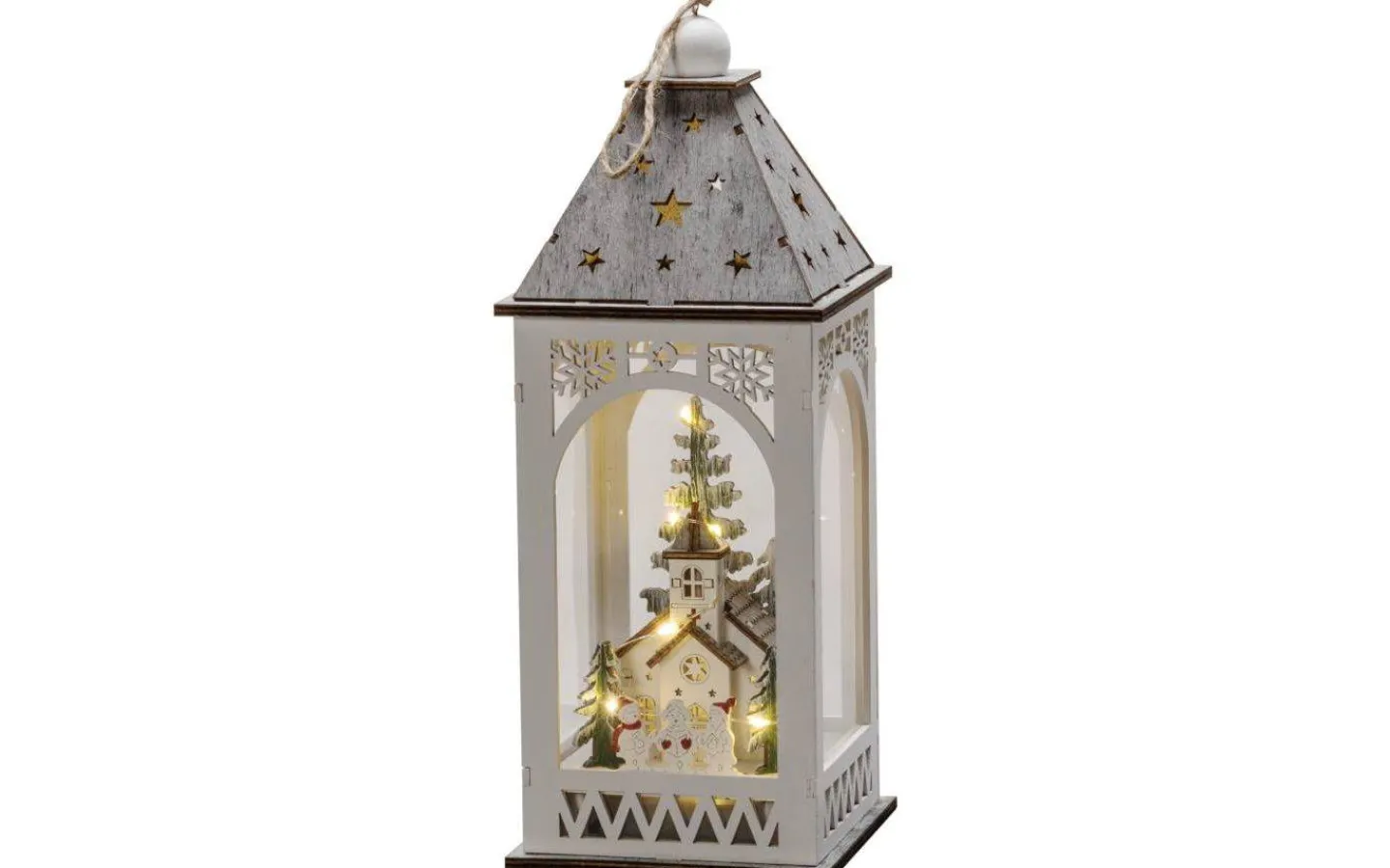 Batteri Julpynt Inomhus<Konstsmide Batteridriven Ljuslykta Kyrka 29cm Vit