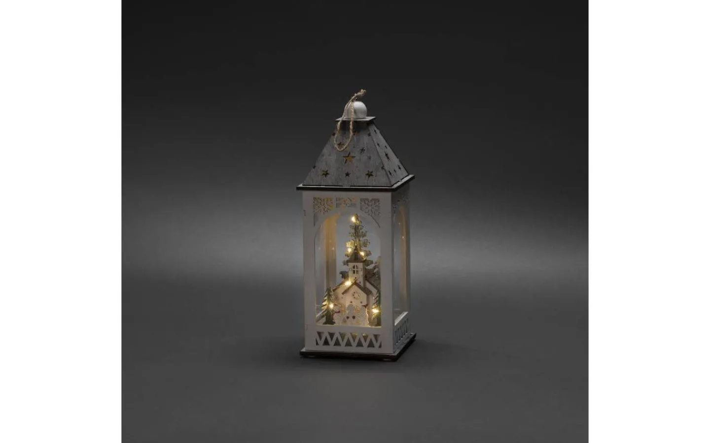 Batteri Julpynt Inomhus<Konstsmide Batteridriven Ljuslykta Kyrka 29cm Vit