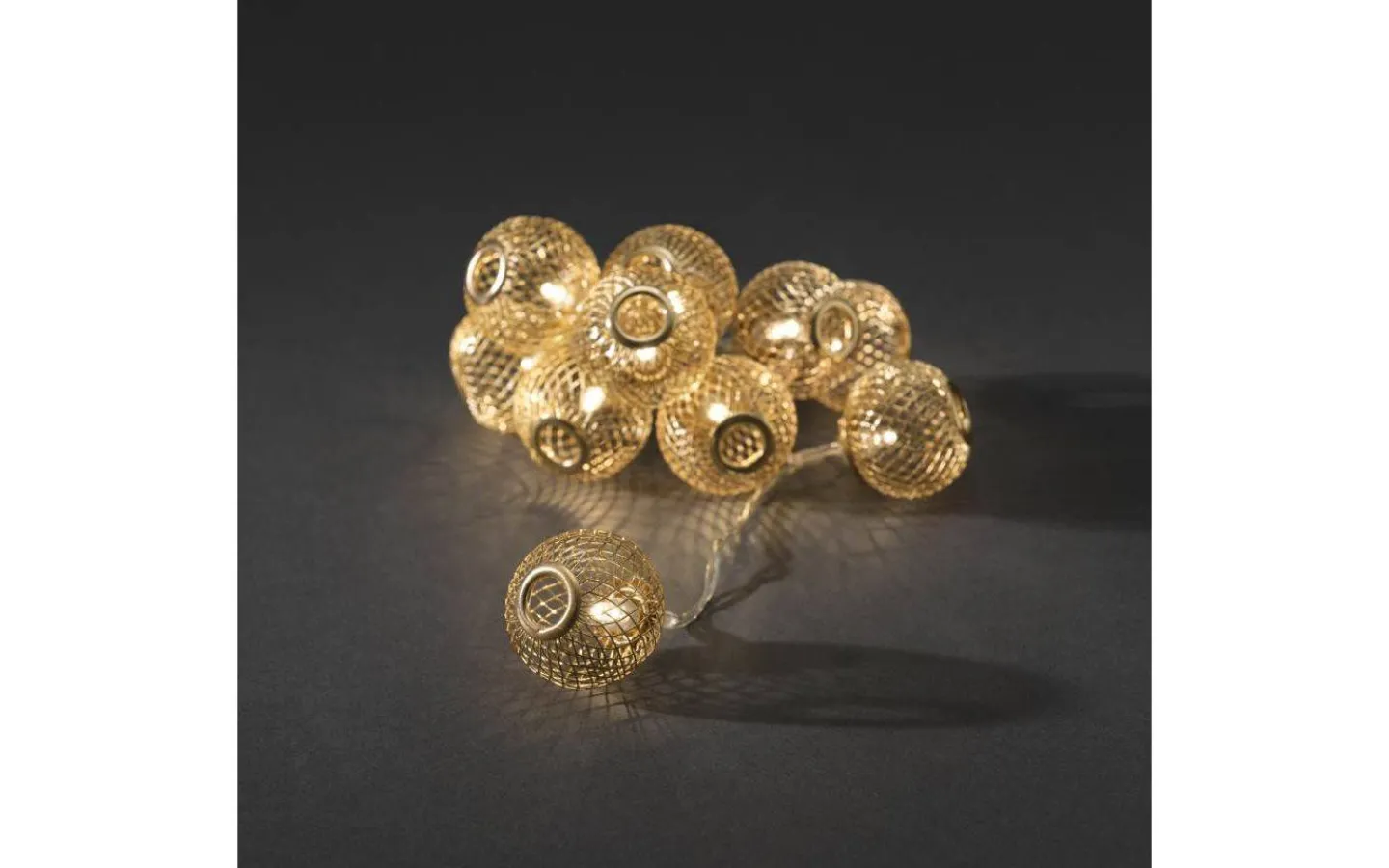 Konstsmide Batteridriven Ljusslinga 90cm Kulor Guld* Batteri Julpynt Inomhus