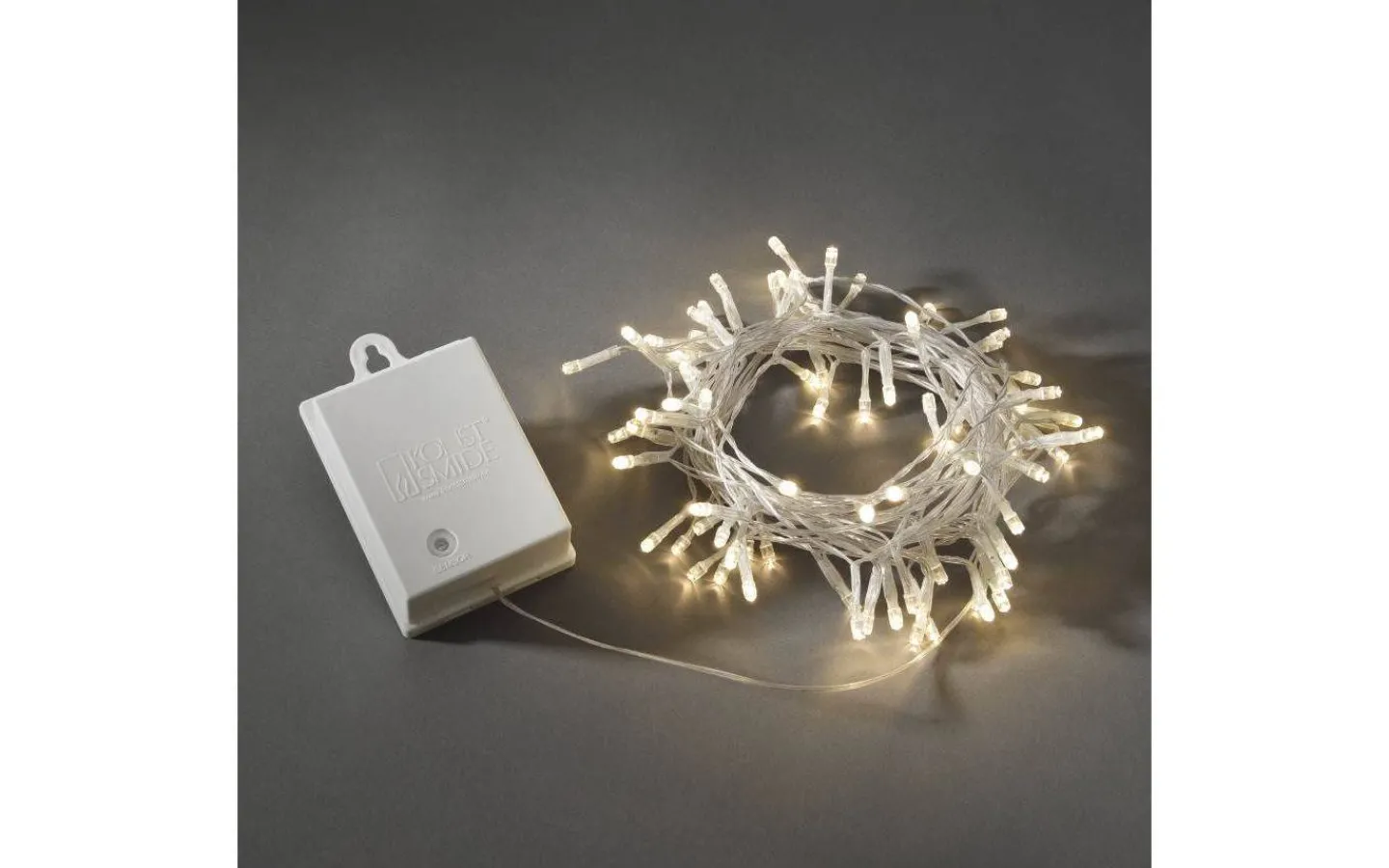 Konstsmide Batteridriven Ljusslinga 7,9m med Skymningssensor Transparent IP44* Batterislingor