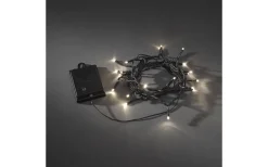 Konstsmide Batteridriven Ljusslinga 1,9m med Skymningssensor Varmvit, Svart IP44* Batterislingor|Batterislingor Utomhus