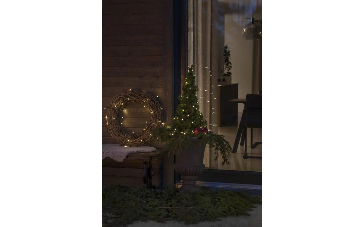 Batterislingor|Batterislingor Utomhus<Konstsmide Batteridriven Ljusslinga 11,9m Frostad Varmvit med Sensor IP44