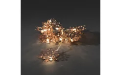 Konstsmide Batteridriven Ljusslinga 90cm Snöflingor Koppar* Batteri Julpynt Inomhus