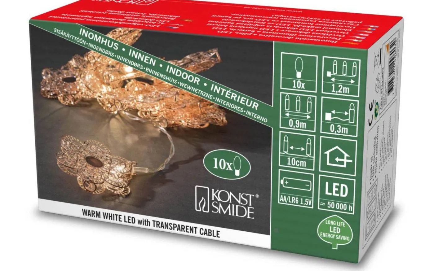 Batteridriven Ljusslinga 90cm Blommor Koppar