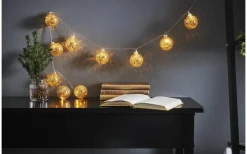 Batteridriven Ljusslinga Glitter 1,3m Guld Inomhus