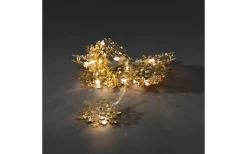 Batteridriven Ljusslinga 90cm Snöflingor Guld