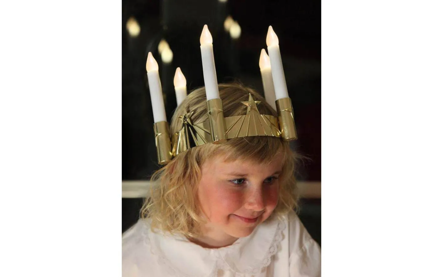 Star Trading Batteridriven Luciakrona LED Guld* Lucia
