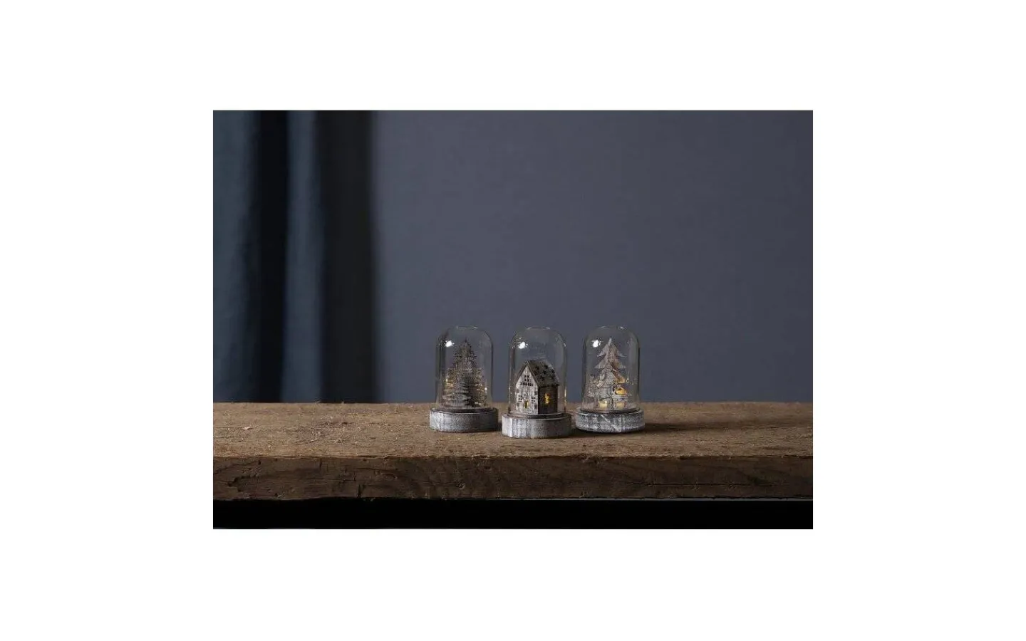 Star Trading Batteridriven Lykta Kupol Brun 3-Pack* Batteri Julpynt Inomhus