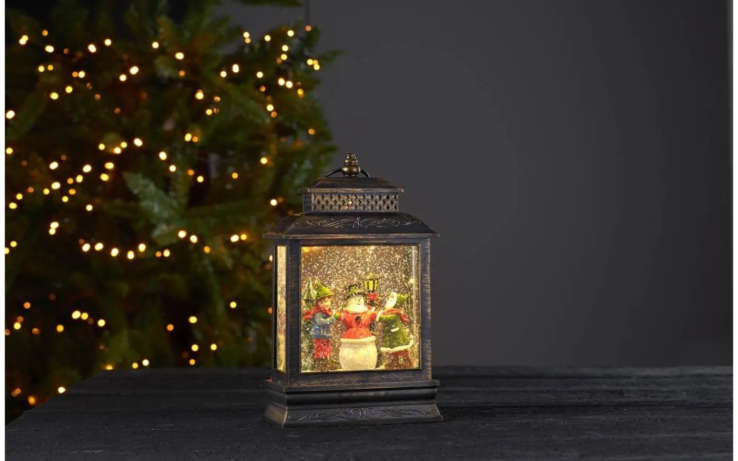 Star Trading Batteridriven Lykta Med Snögubbe Vinter* Vattenfyllda Lyktor