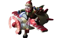 Konstsmide Batteridrivet Fiberoptiskt Flygplan med Snögubbe* Julbyar Och Figurer|Batteri Julpynt Inomhus