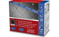 Batteridrivet Ljusnät 80x80cm med Skymningssensor Varmvit IP44