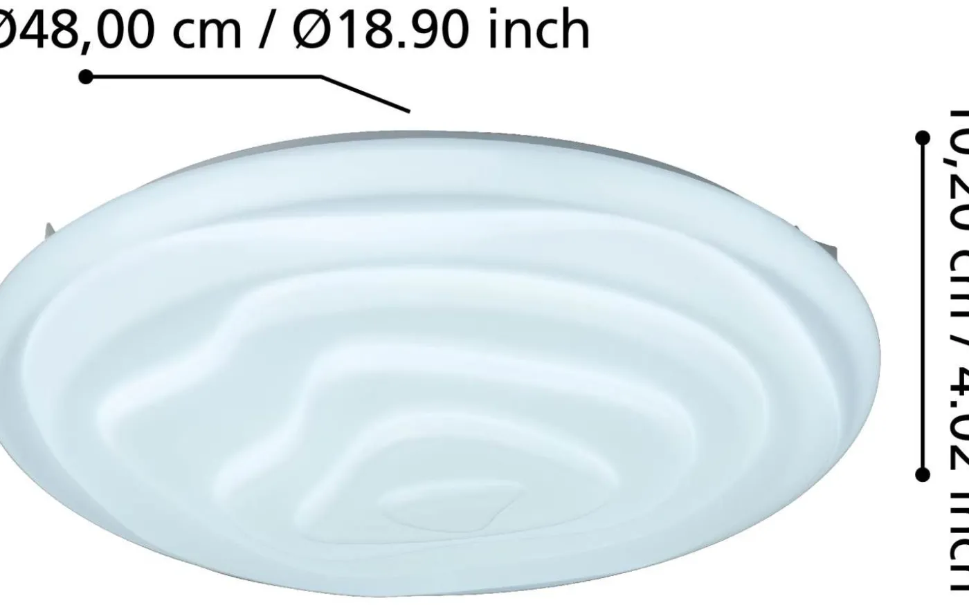 Battistona Plafond 48cm LED 3000-6500K 20,8W med Fjärrkontroll Vit