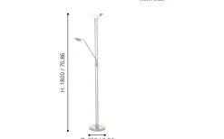 Eglo Baya Golvlampa 180cm LED 3000K 2,5+20W Matt Nickel* Uplight|Golvläslampor