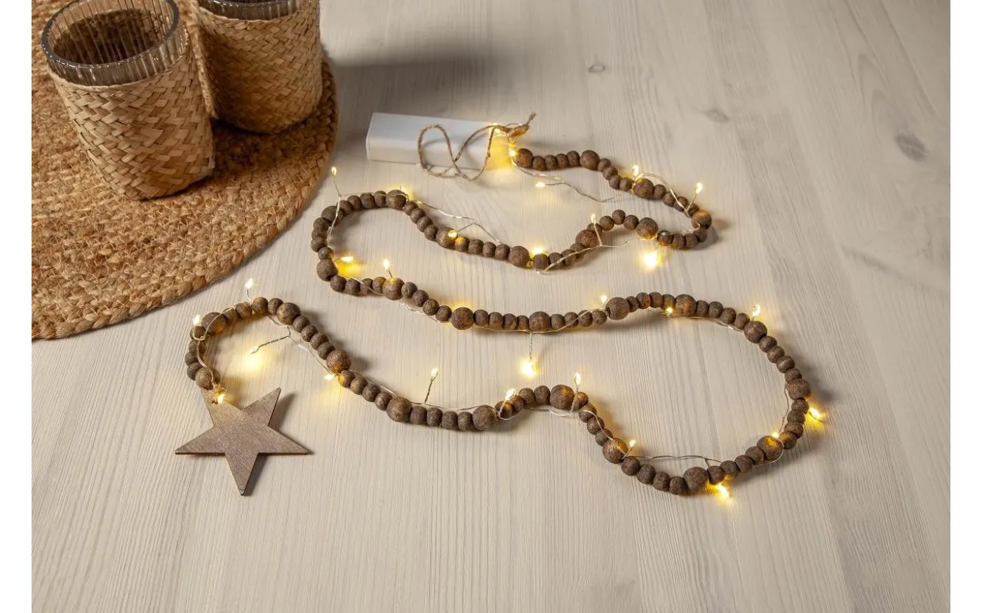 Beady Batteridriven Ljusslinga 1,5m Brun