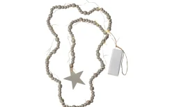 Inomhusdekorationer Batteri<Star Trading Beady Batteridriven Ljusslinga 1,5m Greige