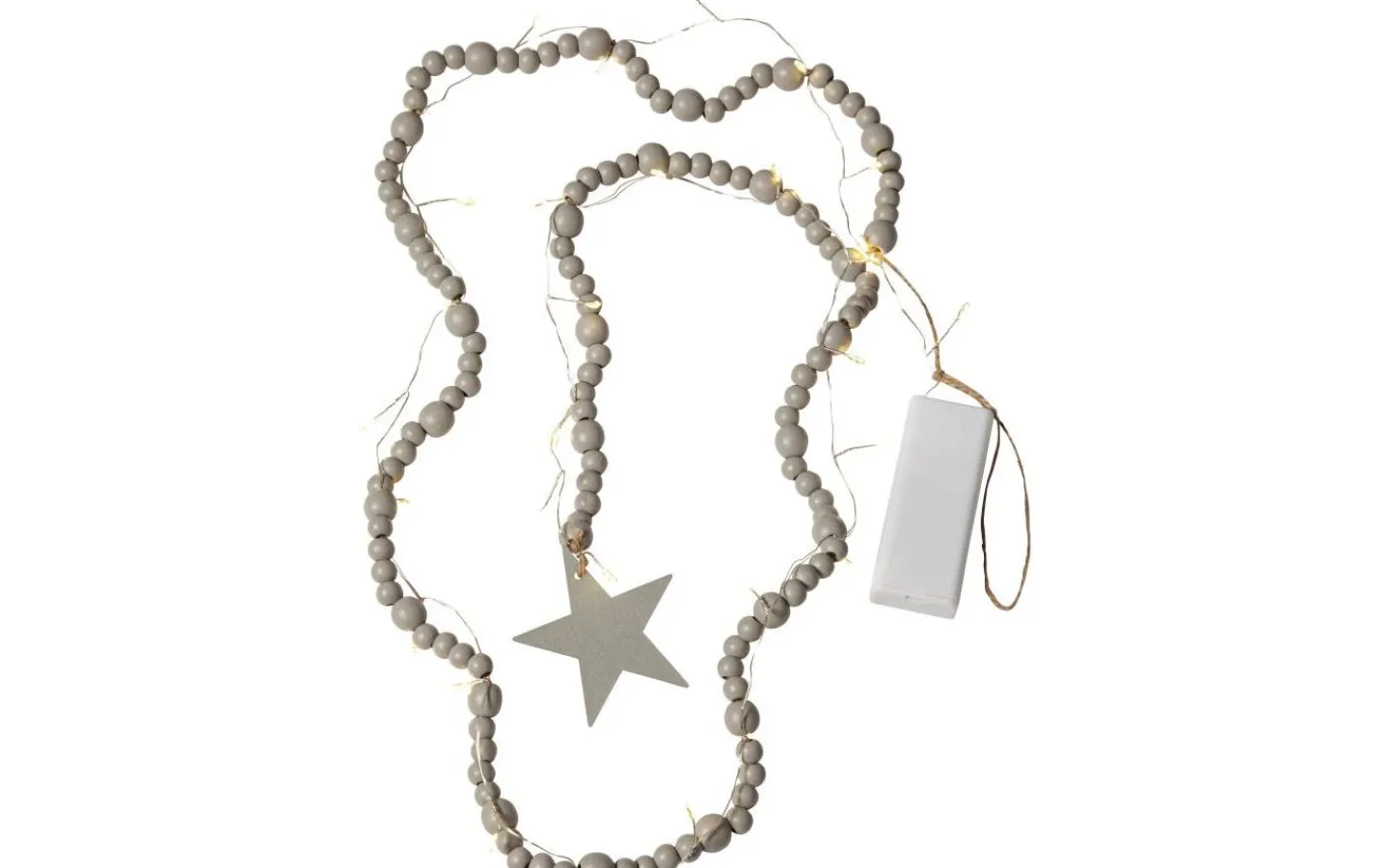 Inomhusdekorationer Batteri<Star Trading Beady Batteridriven Ljusslinga 1,5m Greige