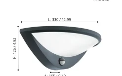 Vägglampor Utomhus<Eglo Belcreda Fasadlampa Rörelse LED 3000K 9,3W Antracit IP44