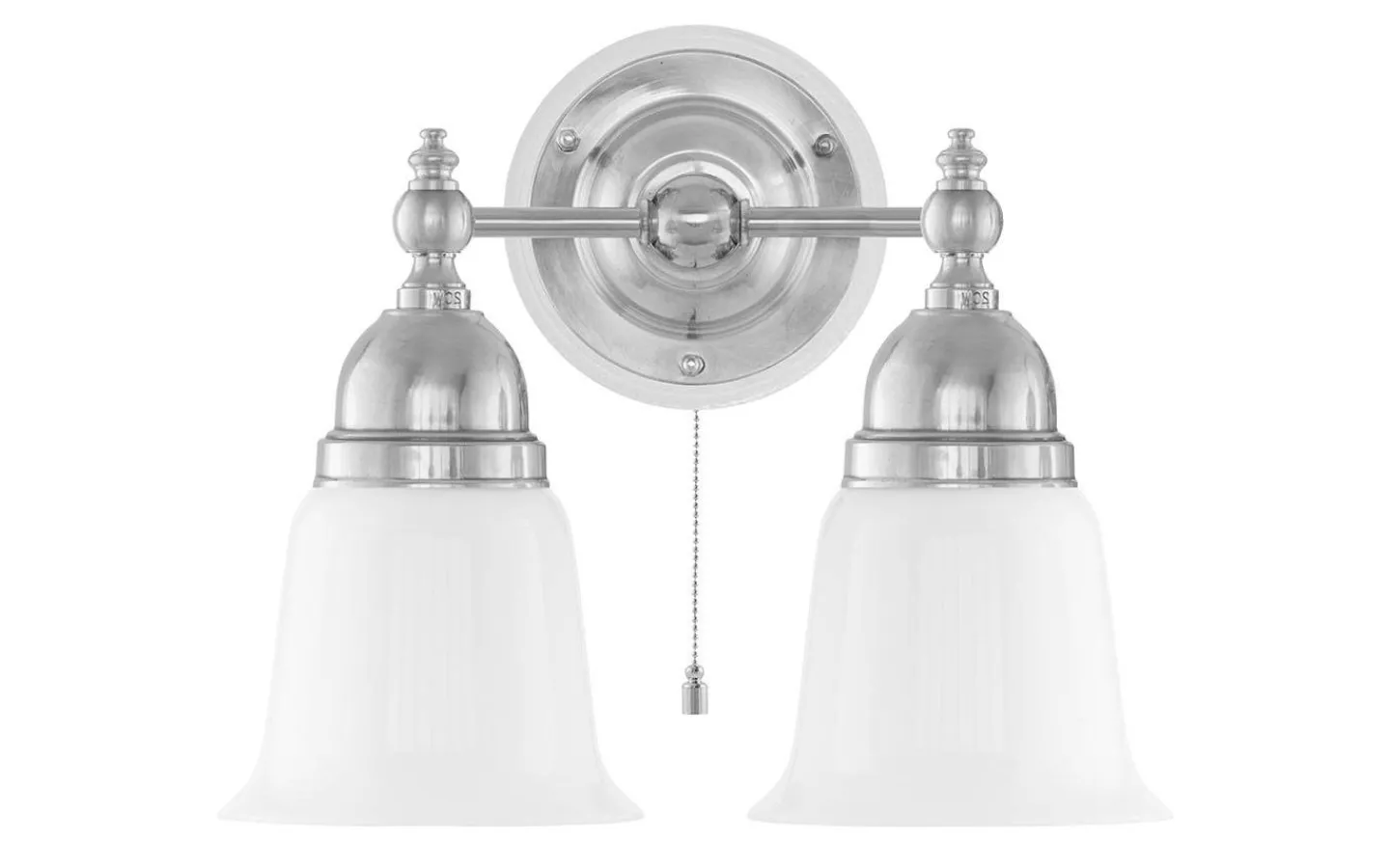 Lampetter<Karlskrona Lampfabrik Bergman - Förnicklad / Brytare / Vitt fäste