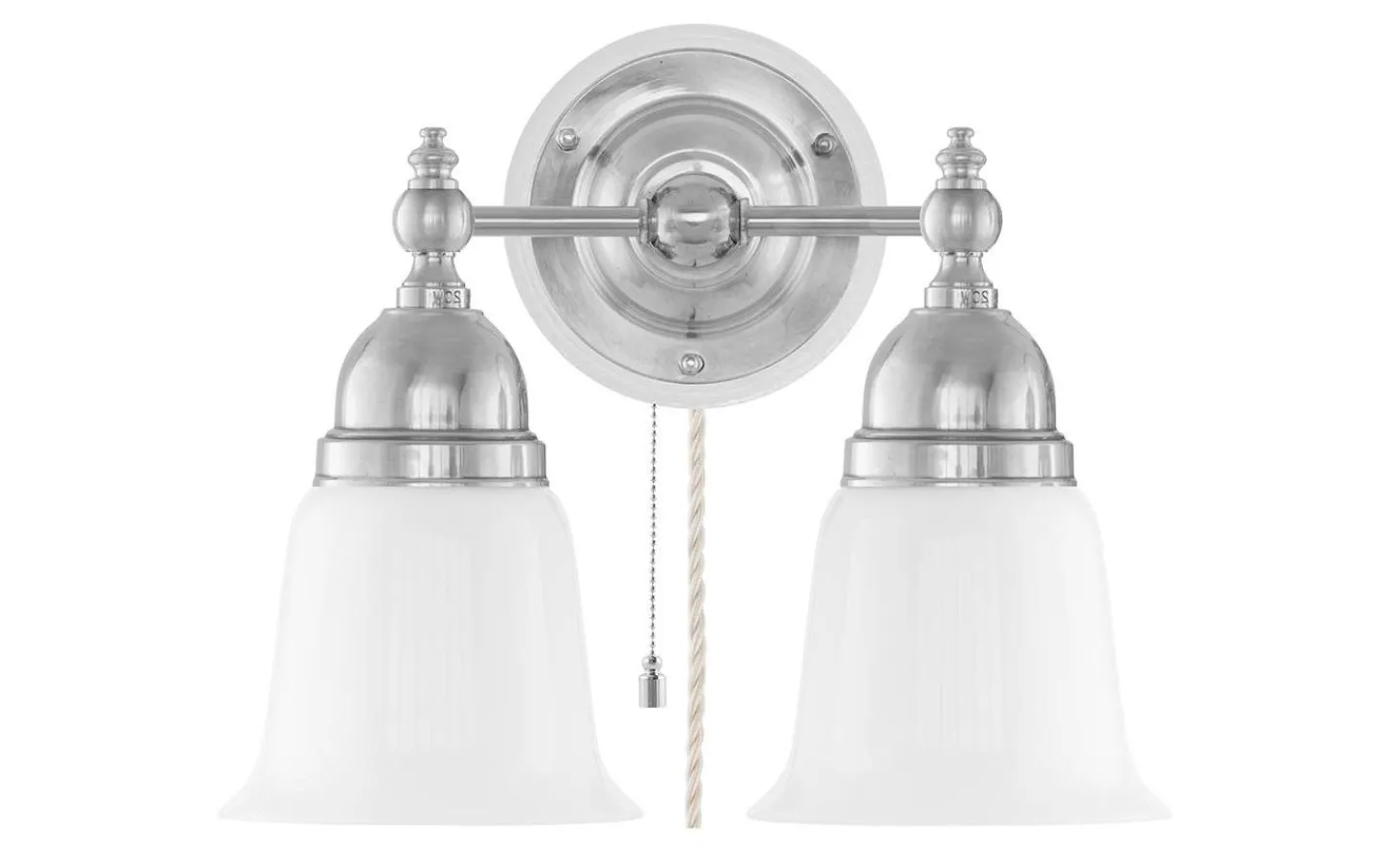 Lampetter<Karlskrona Lampfabrik Bergman - Förnicklad / Brytare / Vitt fäste