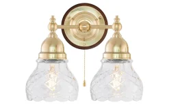 Lampetter<Karlskrona Lampfabrik Bergman - Mässing / Brytare / Brunt fäste