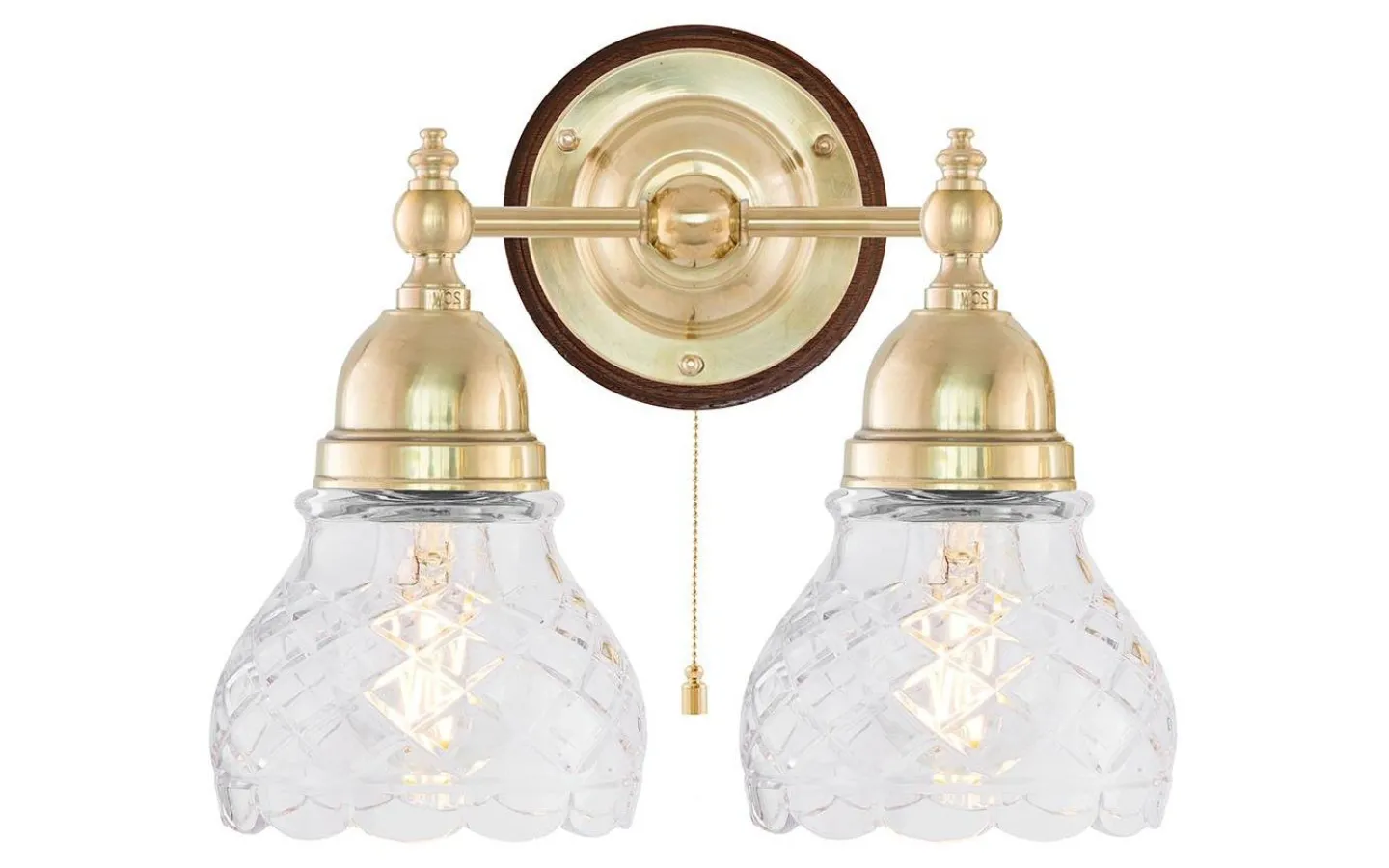 Lampetter<Karlskrona Lampfabrik Bergman - Mässing / Brytare / Brunt fäste