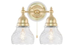 Karlskrona Lampfabrik Bergman - Mässing / Brytare / Vitt fäste* Lampetter