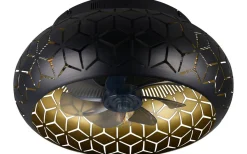 Reality Bidar Takfläkt 50cm 3xE27 matt svart/guld* Takfläktar