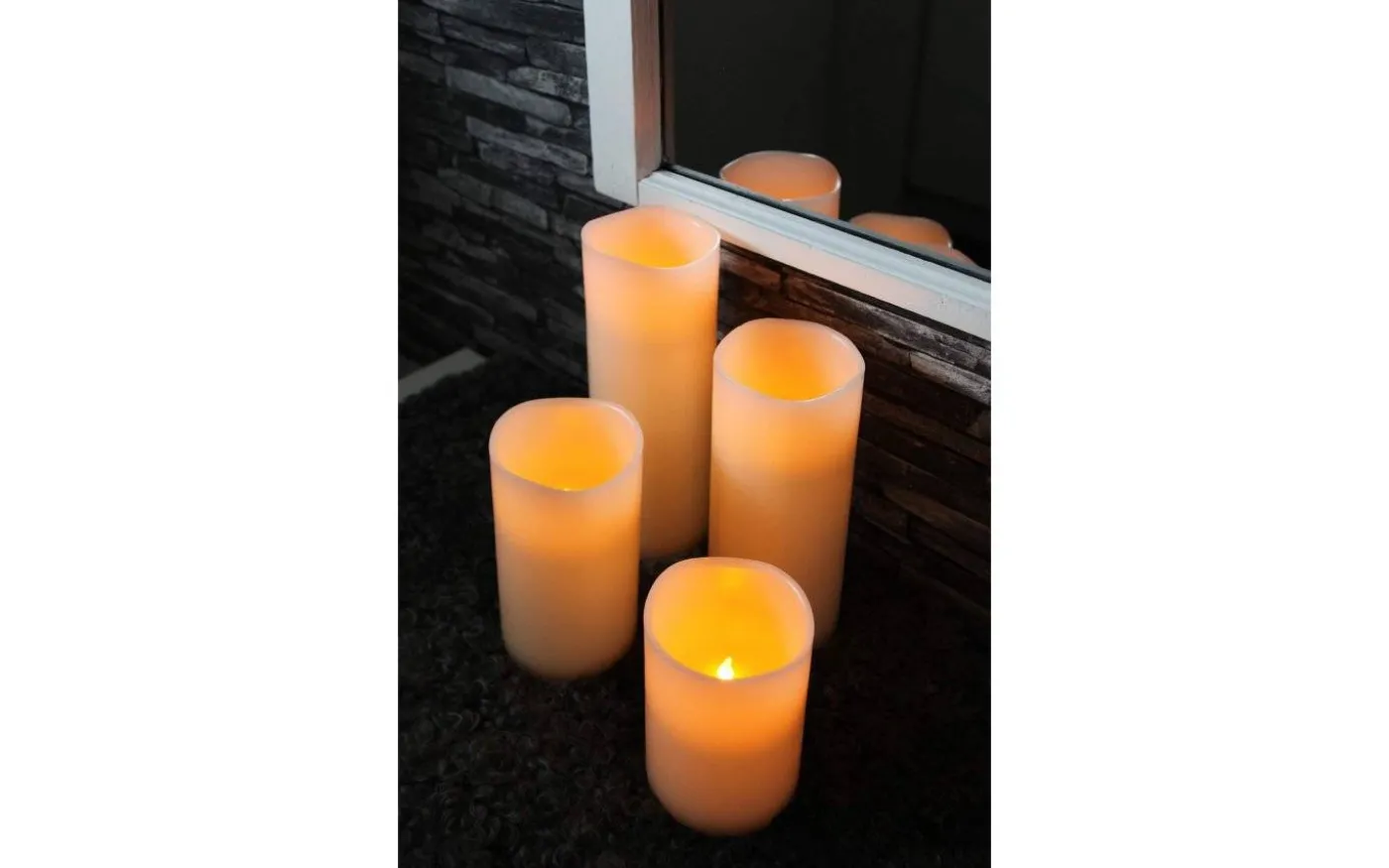 Big Batteridrivet Blockljus 15cm Elfenben