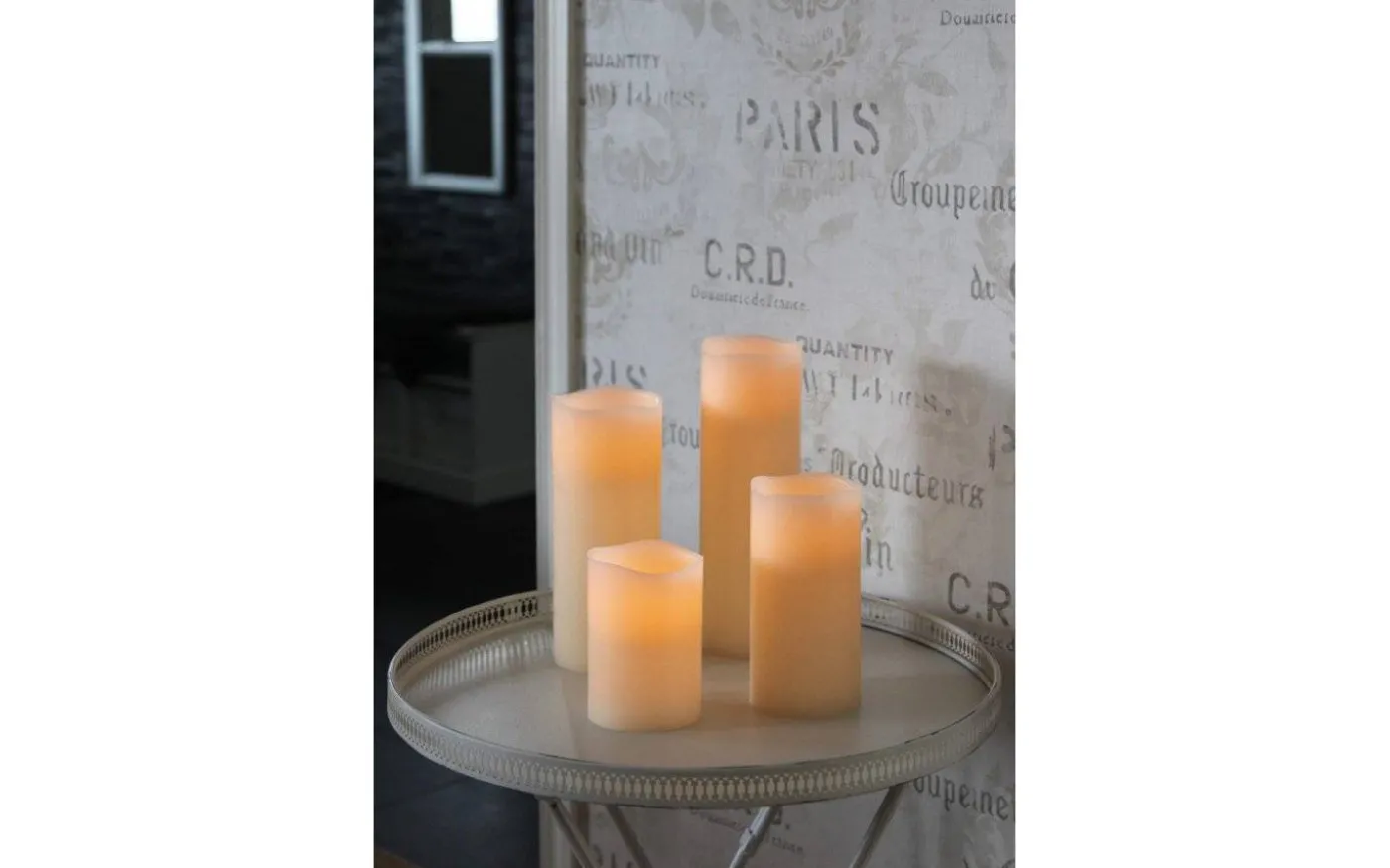 Big Batteridrivet Blockljus 15cm Elfenben