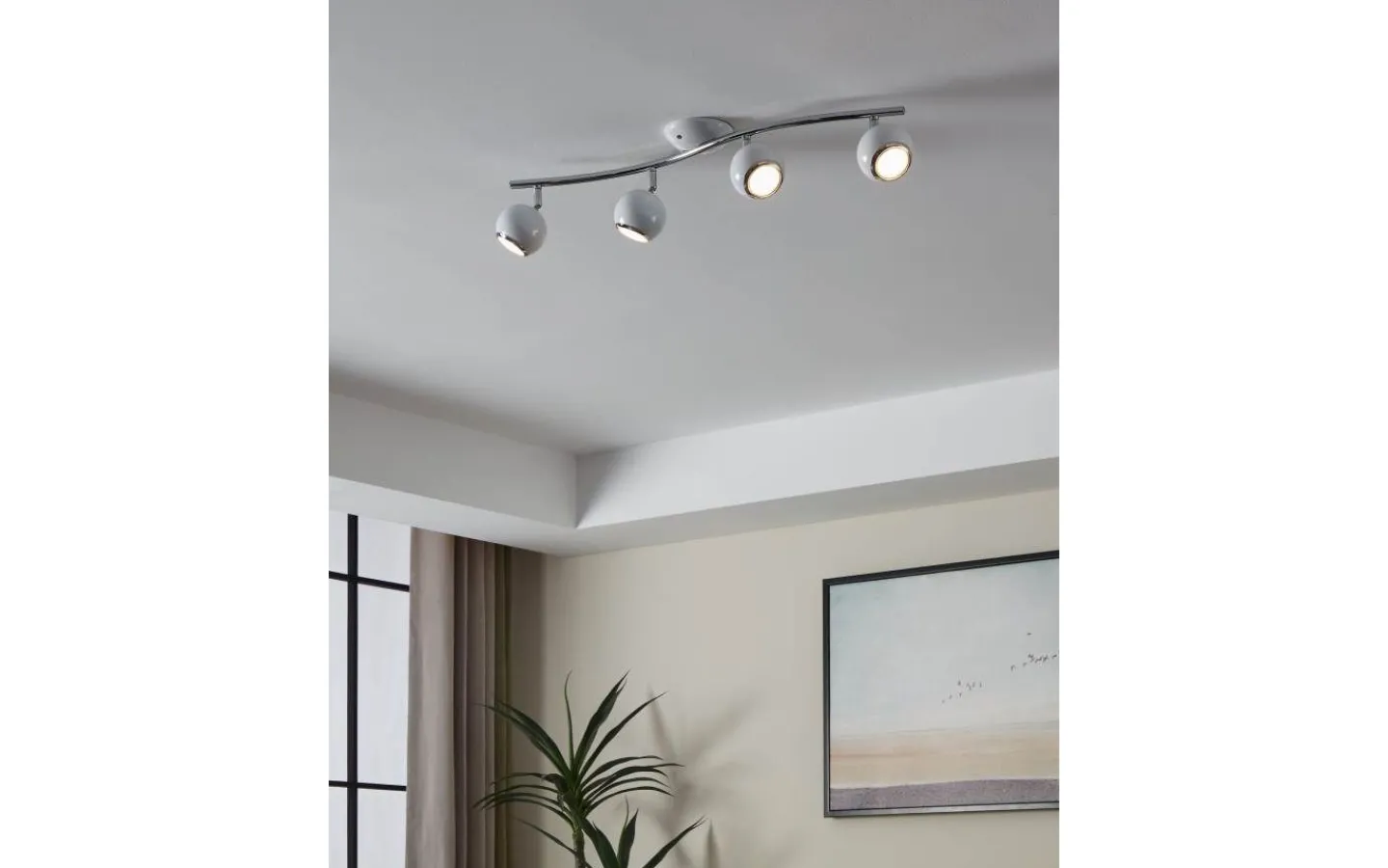 Eglo Bimeda Takspotlight 64cm GU10 LED 3000K 4x2,8W Vit* Avlånga Takspotlights|Takspot Med Minst 4 Lampor