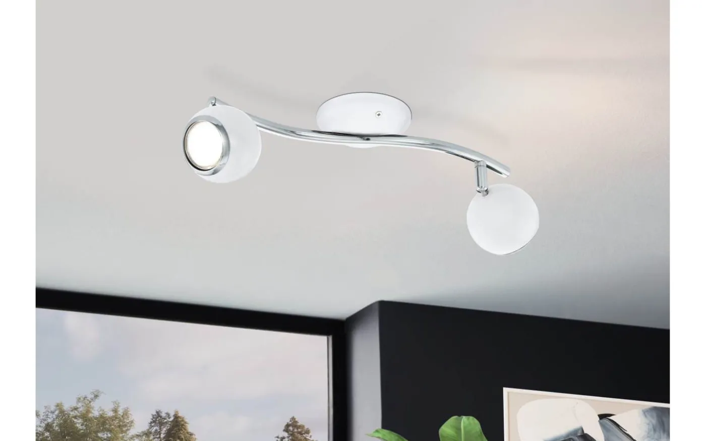 Bimeda Takspotlight 37cm GU10 LED 3000K 2x2,8W Vit