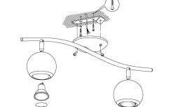 Bimeda Takspotlight 37cm GU10 LED 3000K 2x2,8W Vit