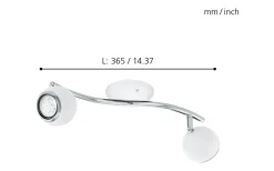 Bimeda Takspotlight 37cm GU10 LED 3000K 2x2,8W Vit