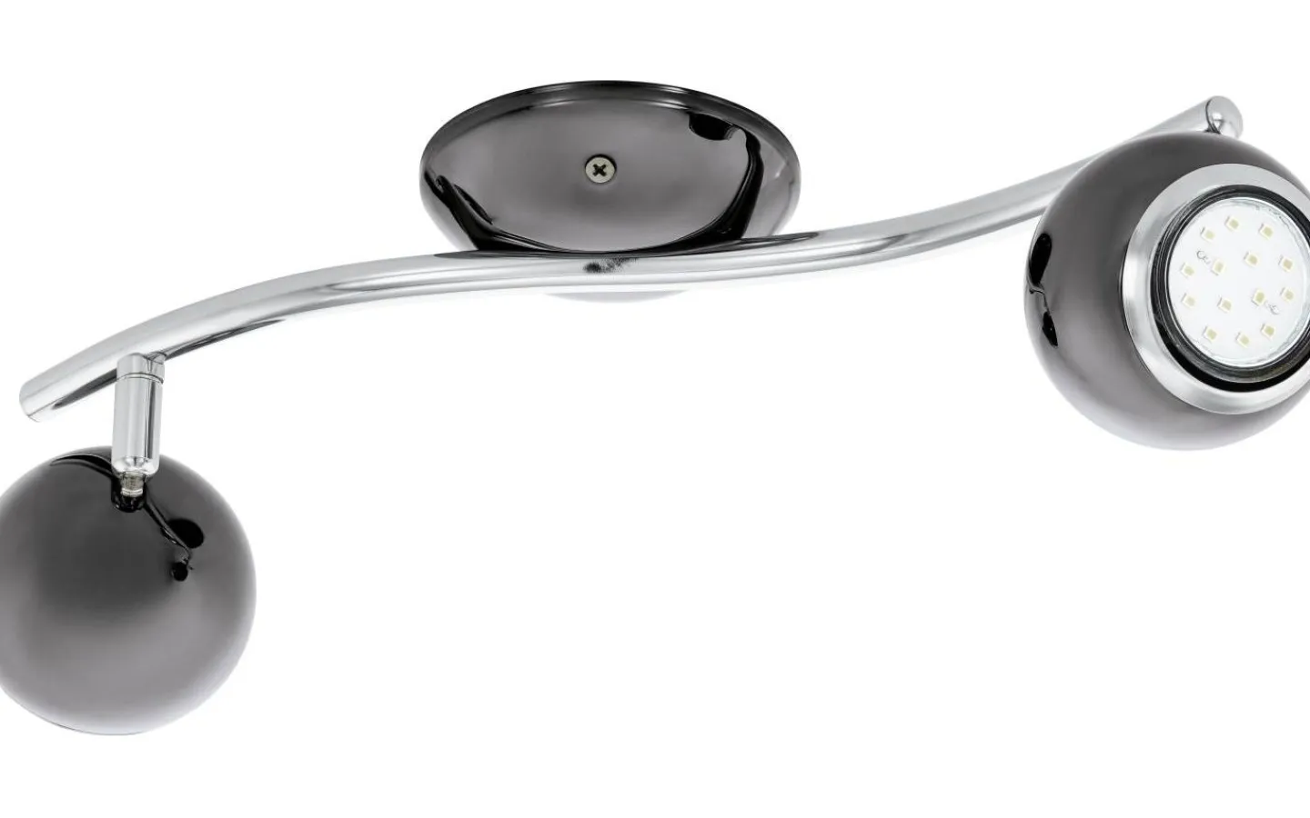 Eglo Bimeda Takspotlight 37cm GU10 LED 3000K 2x2,8W Nickel* Avlånga Takspotlights|Takspot Med 2 Lampor