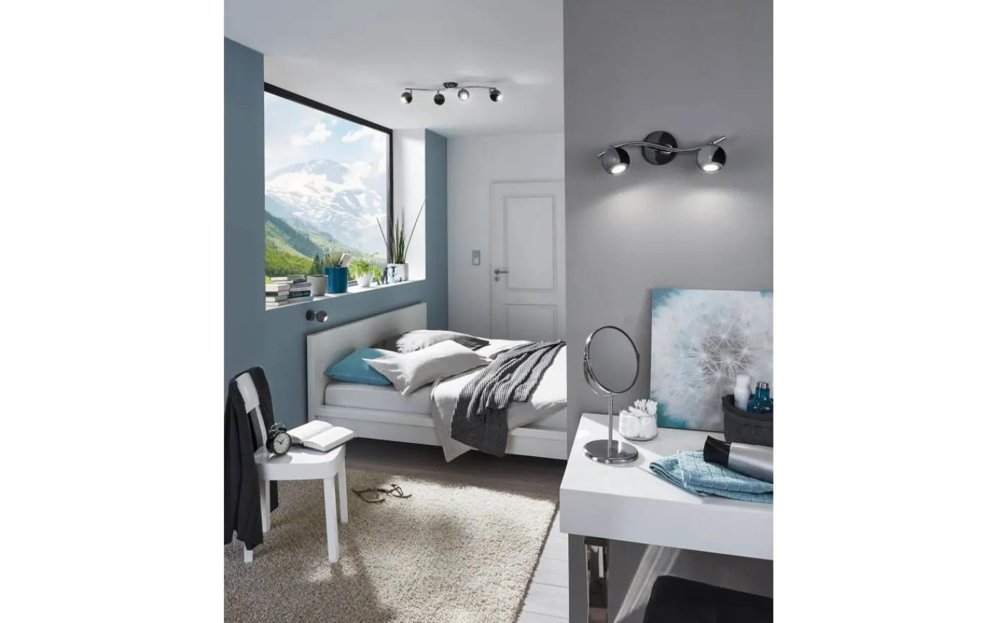 Avlånga Takspotlights|Takspot Med Minst 4 Lampor<Eglo Bimeda Takspotlight 64cm GU10 LED 3000K 4x2,8W Nickel