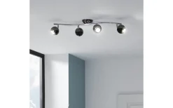 Avlånga Takspotlights|Takspot Med Minst 4 Lampor<Eglo Bimeda Takspotlight 64cm GU10 LED 3000K 4x2,8W Nickel