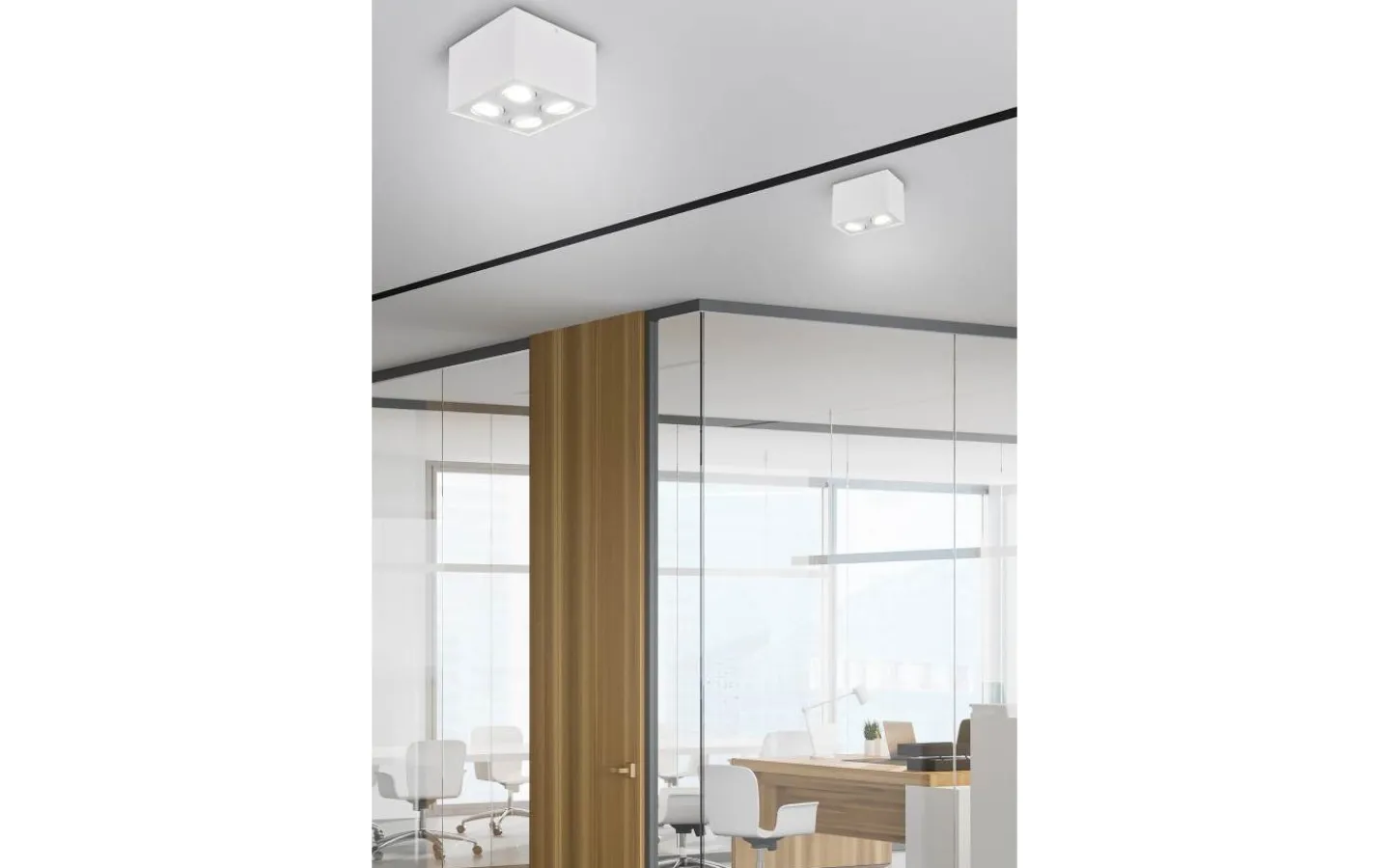 Trio Lighting Biscuit Takspotlight 2-delad GU10 mattvit* Takspot Med 2 Lampor