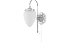 Lampetter<Karlskrona Lampfabrik Blomberg - Förnicklad / Brytare / Vitt fäste