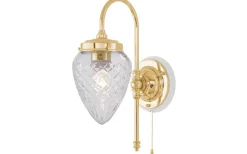 Karlskrona Lampfabrik Blomberg - Mässing / Brytare / Vitt fäste* Lampetter