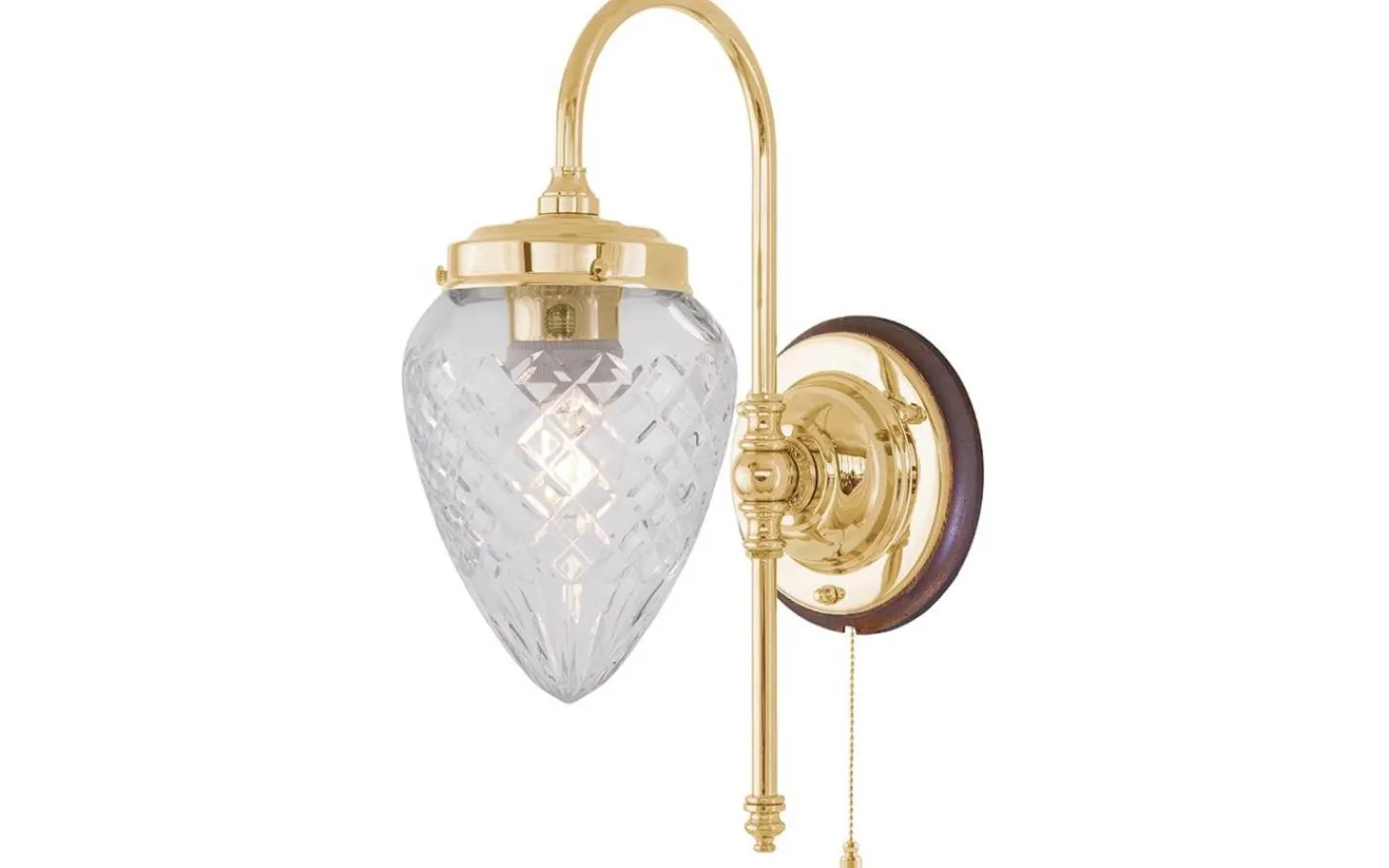 Lampetter<Karlskrona Lampfabrik Blomberg - Mässing / Brytare / Brunt fäste