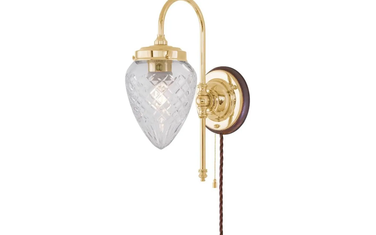 Lampetter<Karlskrona Lampfabrik Blomberg - Mässing / Brytare / Brunt fäste