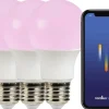 Nordlux Smart Light|Opal E27<Nordlux Bluetooth Smart LED E27 Normal Opal CCT+RGB 806lm 7W(60W) 3-Pack