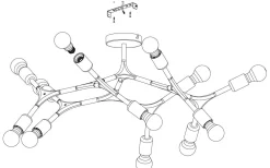 Bocadella Plafond 92cm Svart